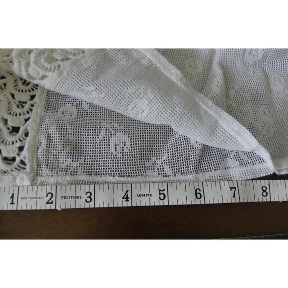 Max Edition Floral Lace Kaftan Shirt Women L/XL Batwing Sleeve Sheer Fringe Trim - Picture 13 of 13